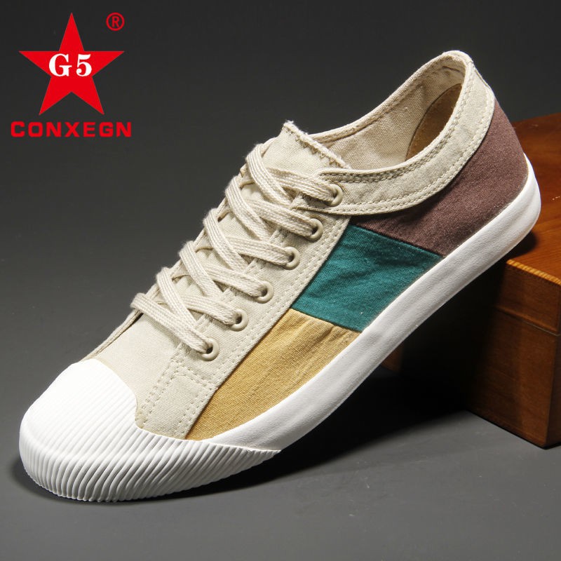 Giày Canvas G5 Conxegn Đế Mềm Cổ Thấp Phong Cách Hàn Quốc Thời Trang Mùa Hè Cho Nam
