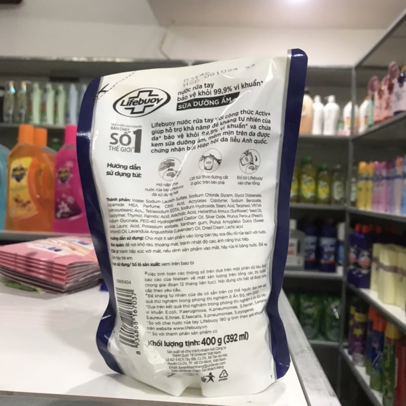 Nước rửa tay Lifebuoy chăm sóc da túi 400g