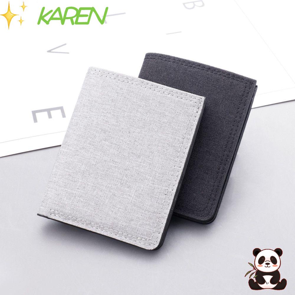 Ví Ngắn Bằng Vải Bạt Có Khóa Kéo Nhiều Màu Sắc Đa Chức Năng Dành Cho Nam