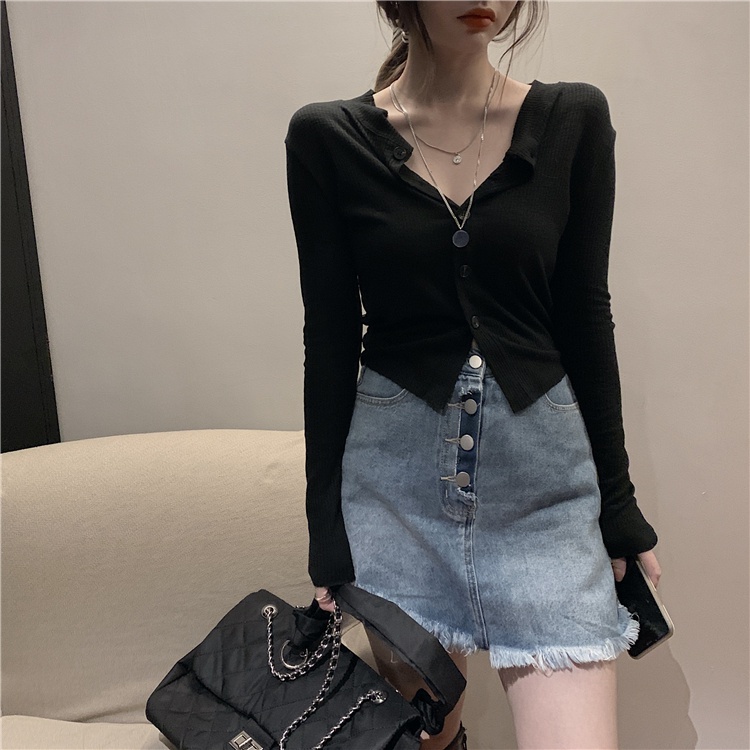 Áo cardigan nữ dáng ôm tay dài thời trang Hàn Quốc cuốn hút