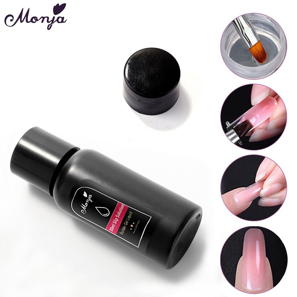 Monja 30ml Nail Art Enhancement Slip Solution Use with Acrylic UV Builder Gel Nail Quick Extension Nail Liquid DIY Manicure Tool