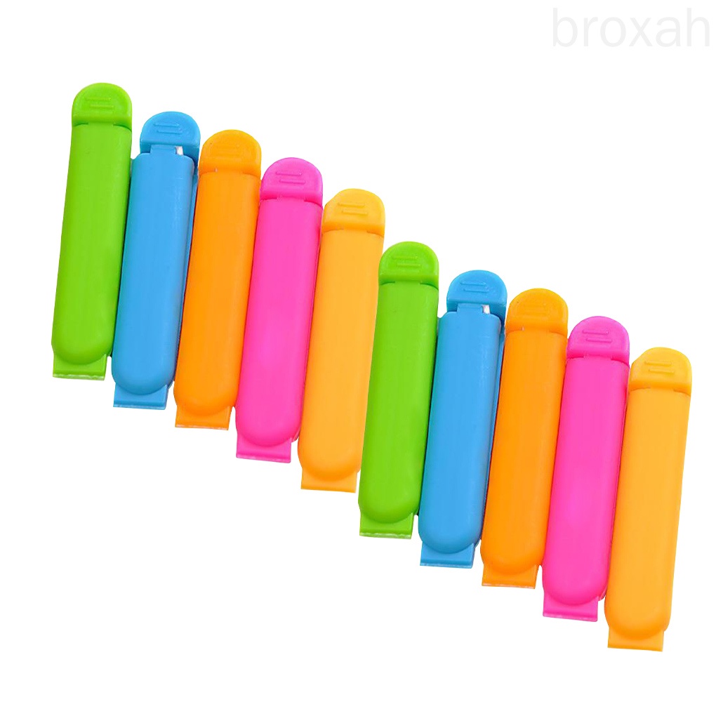 10pcs Sealing Clip Plastic Food Bag Sealing Clamp Portable Kitchen Snack Sealer Color Random broxah