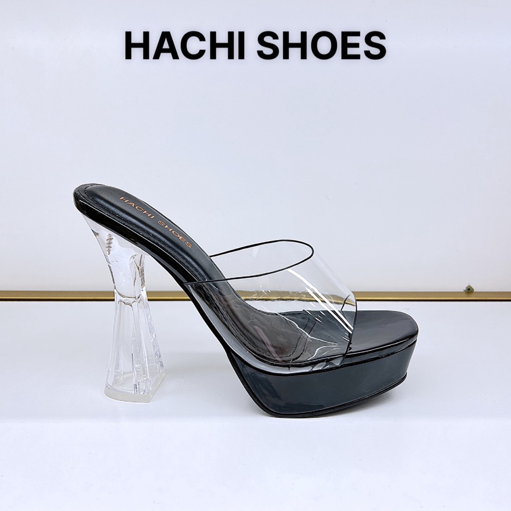 Guốc đúp quai ngang mica, quai trong gót vuông trong cao 10P VÀ 12P phân đế đúp hàng VNXK B019