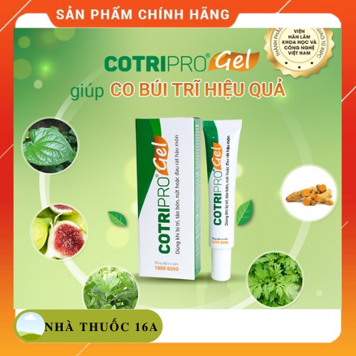 (CHÍNH HÃNG) COTRIPRO GEL - KEM BÔI TRĨ, GIẢM ĐAU RÁT &amp; LÀM MÁT CHỖ VIÊM DO TRĨ