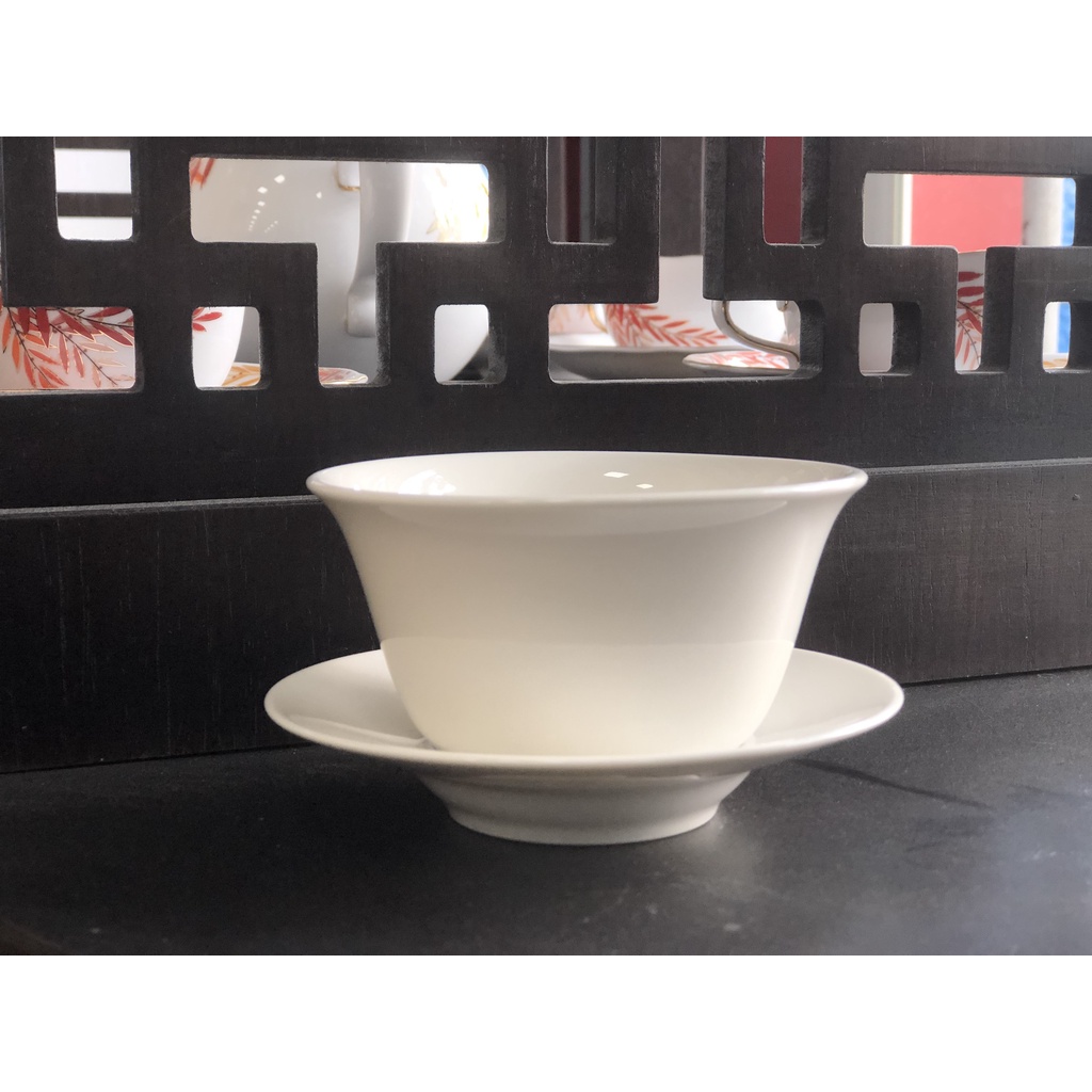 Bộ tách trà 0.18l và dĩa lót tách 12 cm Bằng Sứ Hàng Đẹp, Cao Cấp Dùng Trong Gia Đình