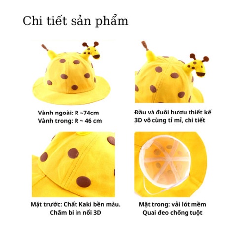 Mũ vành cho bé hình con vật 3D siêu hot cute