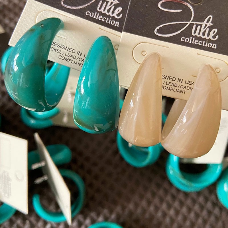 Bông Tai Bạc S925 Dáng Dài Bằng Acrylic Phong Cách Retro Thời Trang