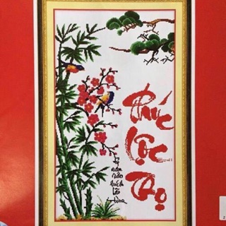 Tranh. Thêu phúc lộc thọ chưa thêu 222337