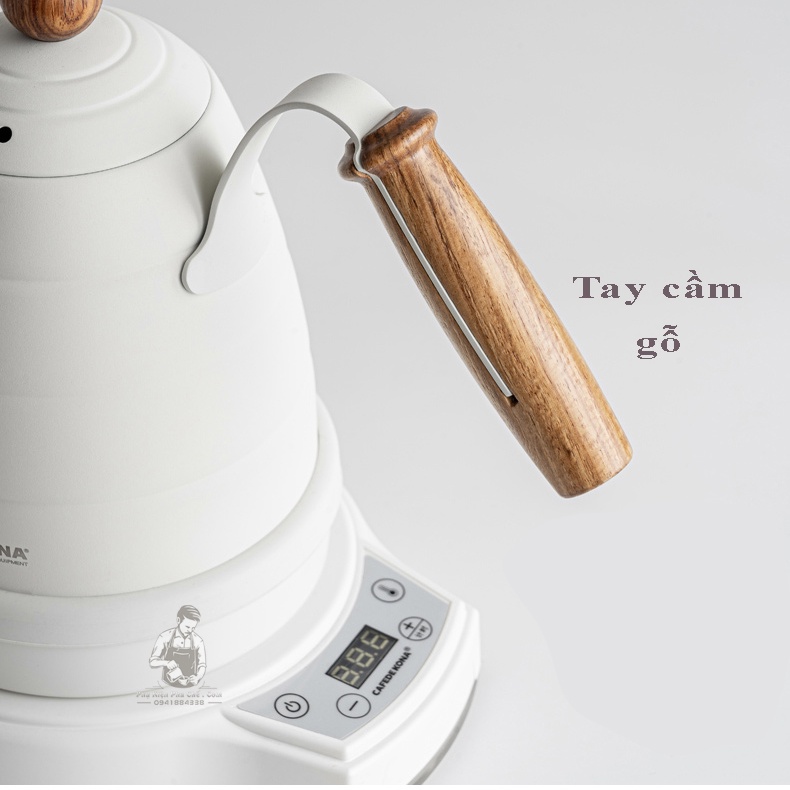 Ấm Bếp Đun Siêu Tốc 700ml Rót Nước Pha Pour Over, Drip Cafede Kona