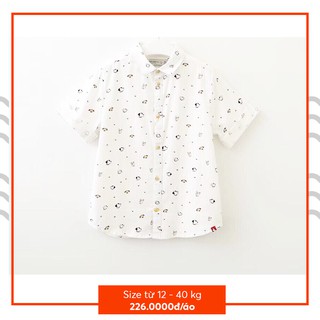 Thời trang Quần áo trẻ em bé trai Áo sơ mi tay ngắn hoạ tiết hình con chó cho bé trai từ 5 tuổi - 15 tuổi