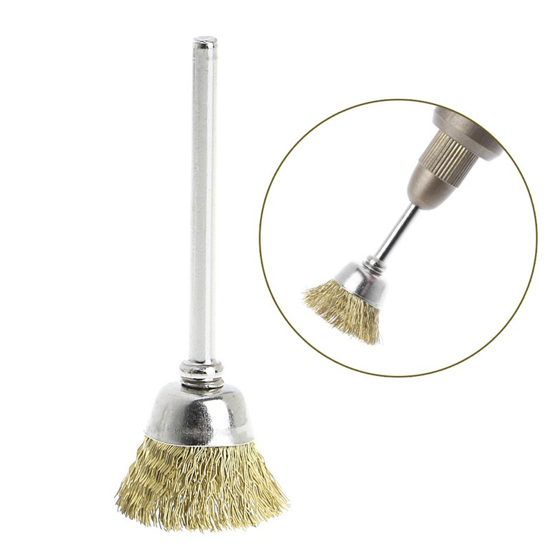 Set 9 đầu cọ dây bằng đồng dùng đánh bóng dành cho máy khoan điện xoay