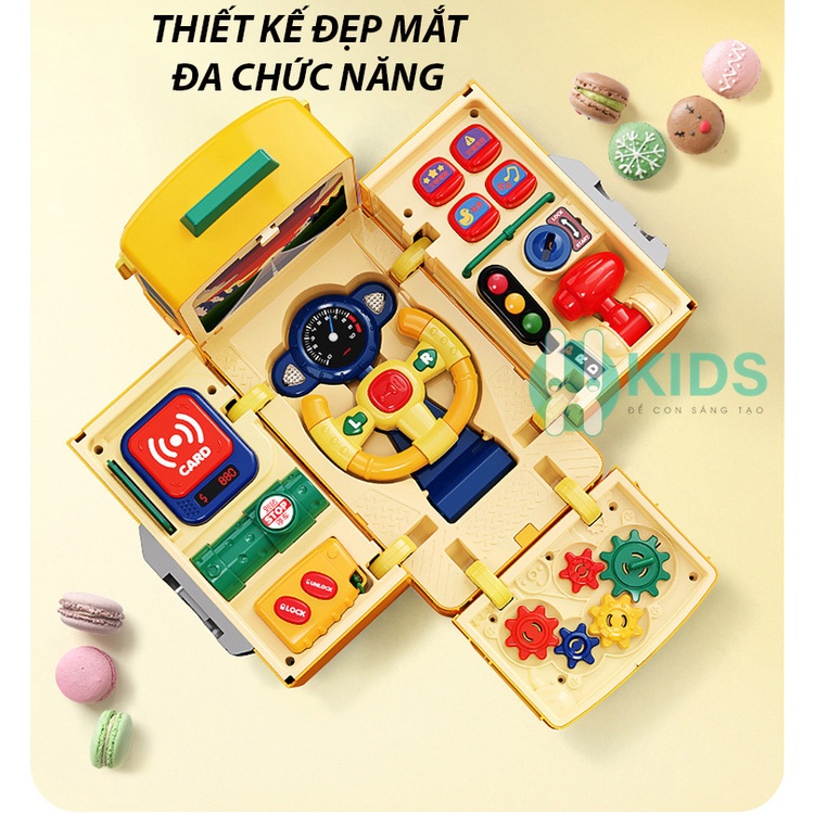 Ô tô xe buýt đồ chơi xe bus biến hình đa năng thế hệ mới phát nhạc và đèn thông minh giáo dục sớm cho bé