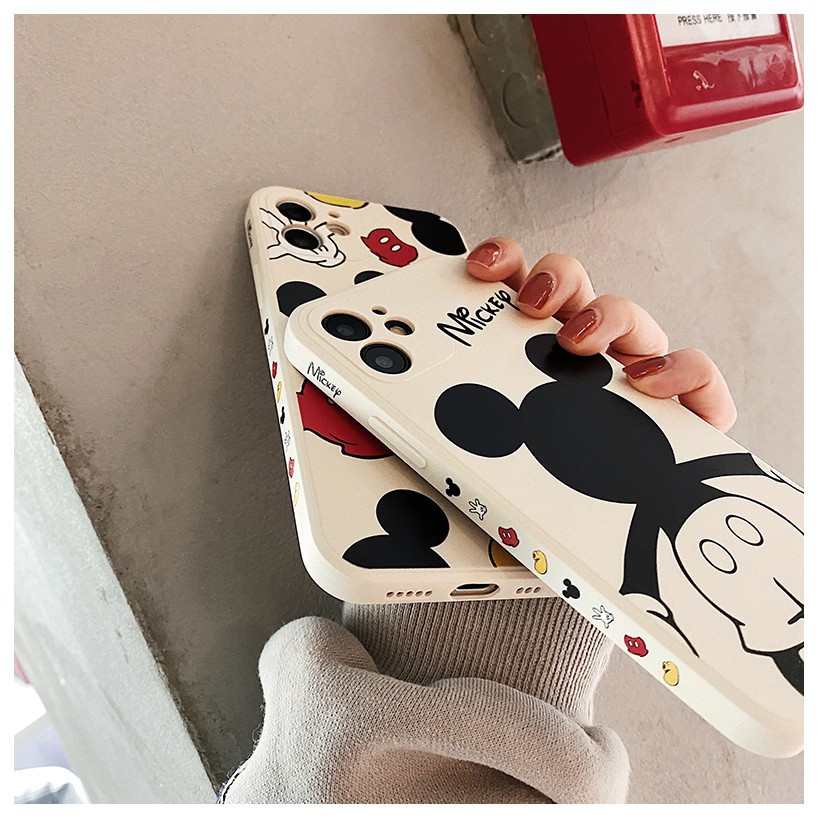 Ốp lưng iphone vuông cạnh in hình Mickey và PHG 6/6plus/6s/6splus/7/7plus/8/8plus/x/xr/xs/11/12/pro/max/plus/promax