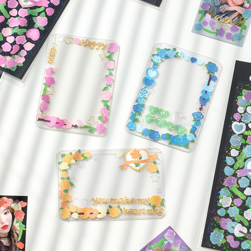 Sticker cute trang trí toploader decor hoa hồng - Be Tiny Stationery