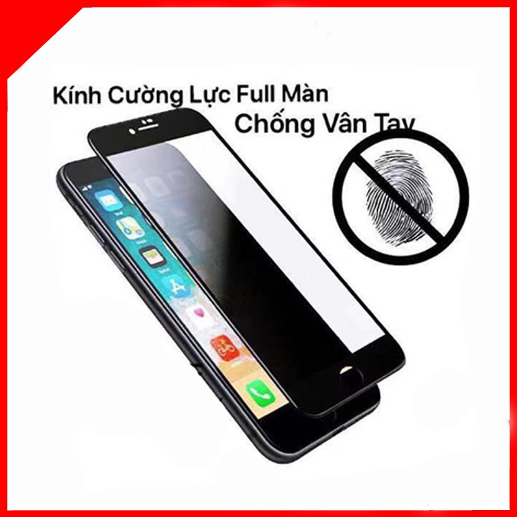 Kính Cường Lực Chống Bám Vân Tay Full Màn IPHONE X ,XS ,11 PRO ,XR , 11, XS MAX, 11 PRO MAX tặng kèm giáy lau kính