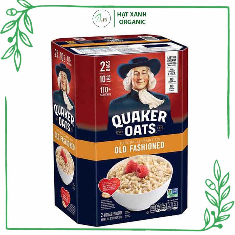 Yến mạch cán mỏng Quaker Oats hộp 4.52kgs từ Mỹ Date mới thích hợp ăn liền thumbnail