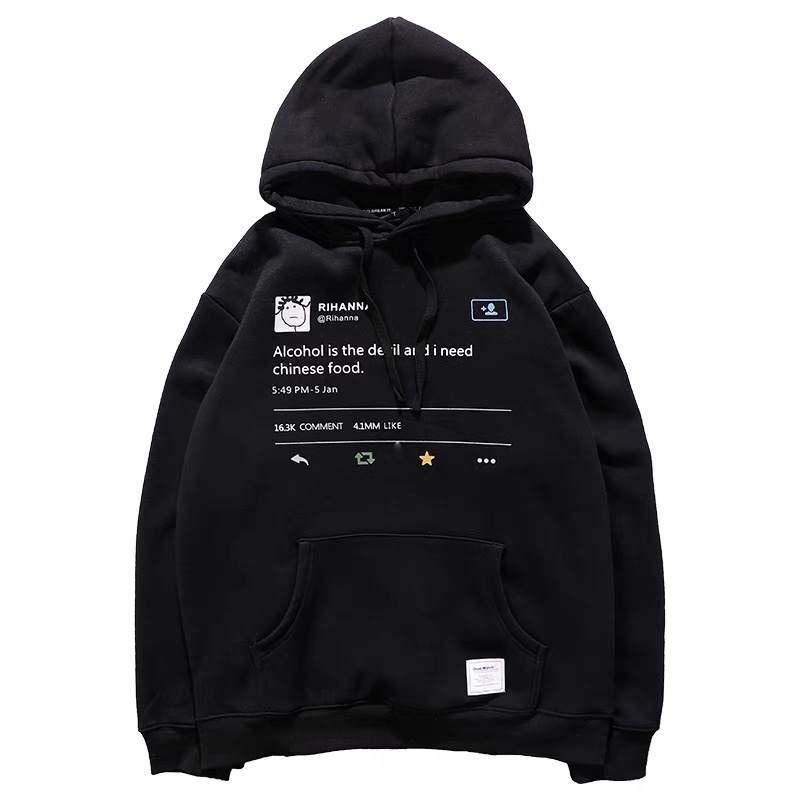 Áo Hoodie nỉ bông khoác ngoài RIHANA dáng xuông dày dặn