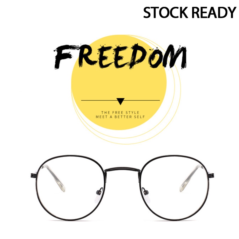 Mắt Kính Gọng Kim Loại Tròng Trong Suốt Chống Ánh Sáng Xanh Thời Trang cho nam nữ