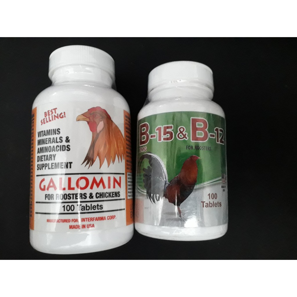 Combo 10 viên B15 B12 và 10 viên gallomin. Nuôi gà đá