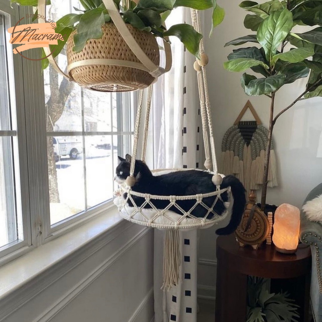 Võng mèo, xích đu mèo macrame Bongxu_shop