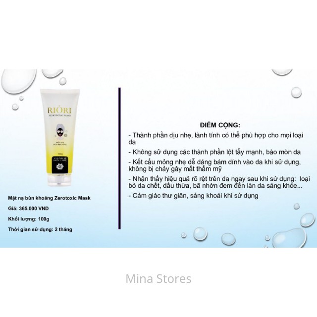Mặt Nạ Bùn Khoáng Thải Độc và Dưỡng Da Chuyên Sâu Riori Zerotoxic Mask 100g