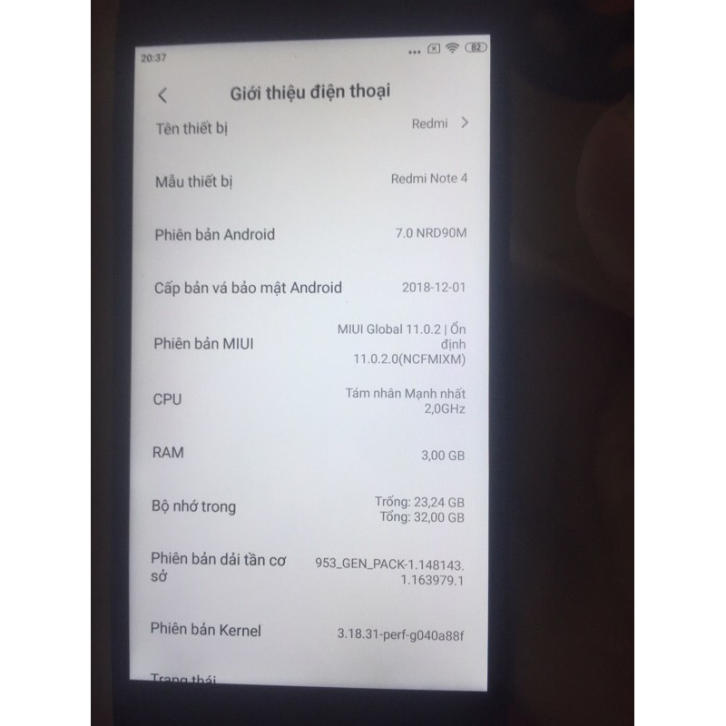 điện thoại xiaomi redmi note 4x cũ