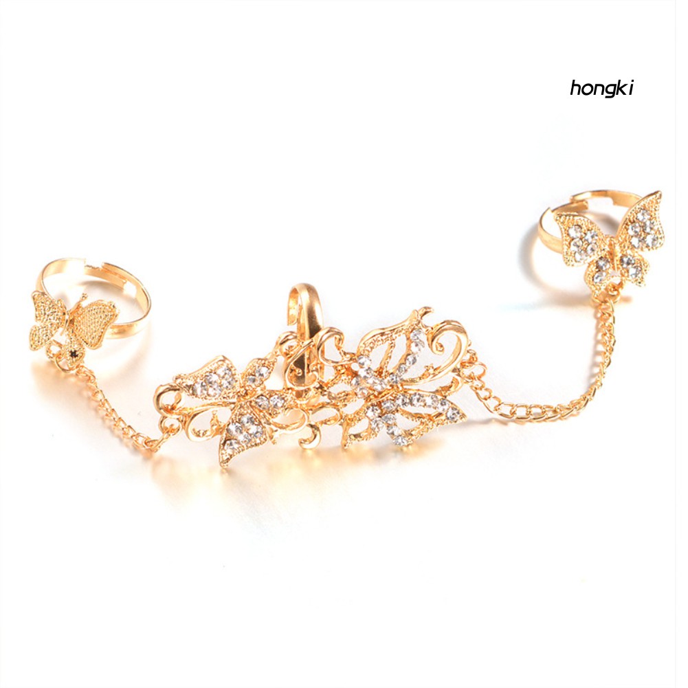 Nhẫn hở hình bướm đính đá phong cách thời trang cho nữ