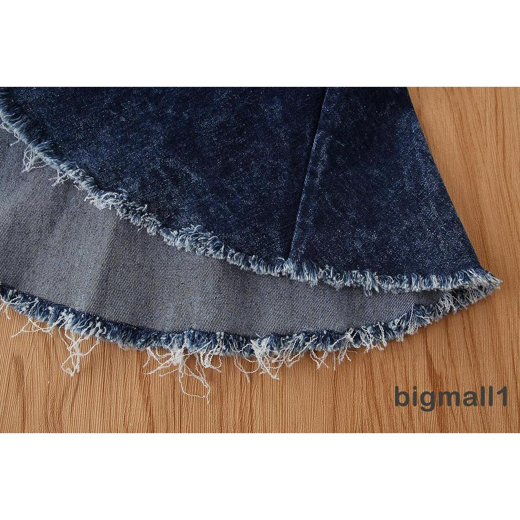 Quần Jeans Dài Ống Loe Thời Trang Cho Bé Gái 2-7 Tuổi