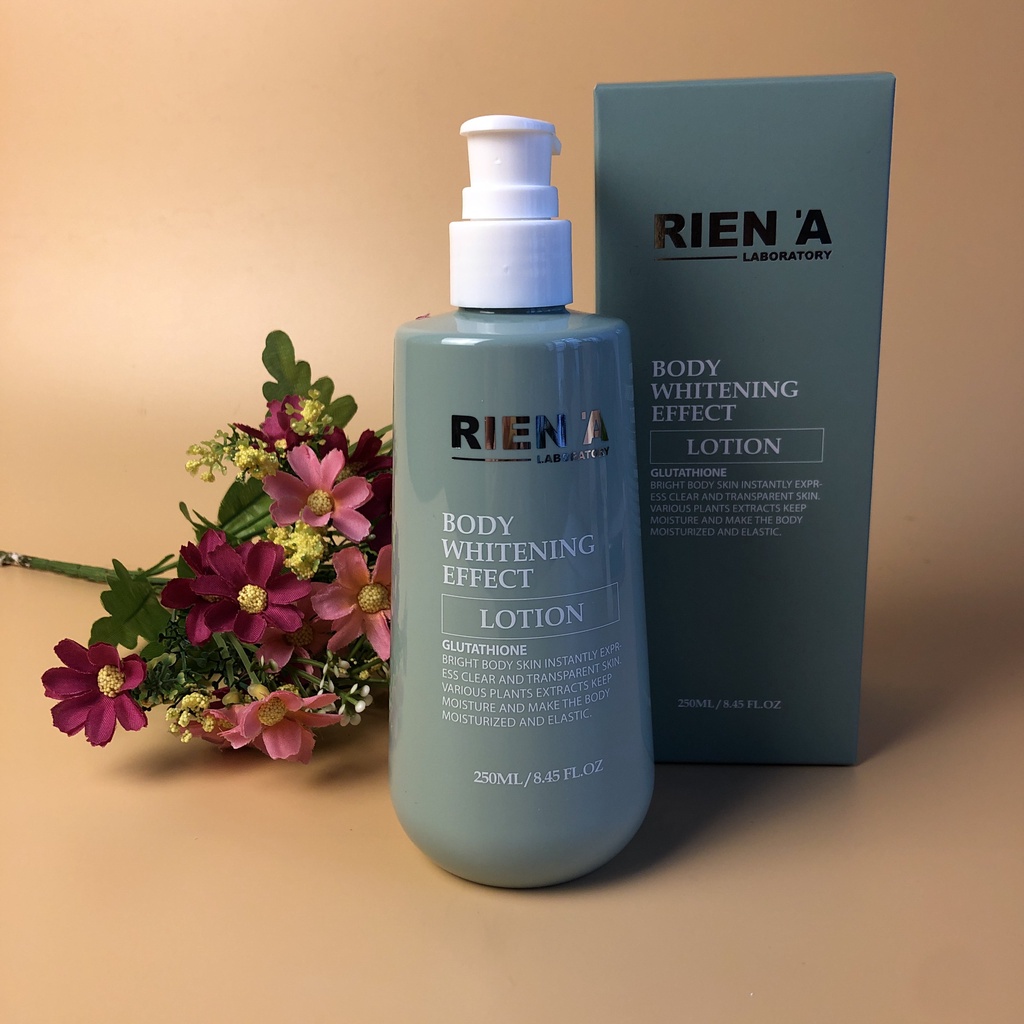 Kem dưỡng trắng da body Rien'a, dưỡng trắng bật tone cải thiện thâm sạm vùng lưng, chân tay - 250ml
