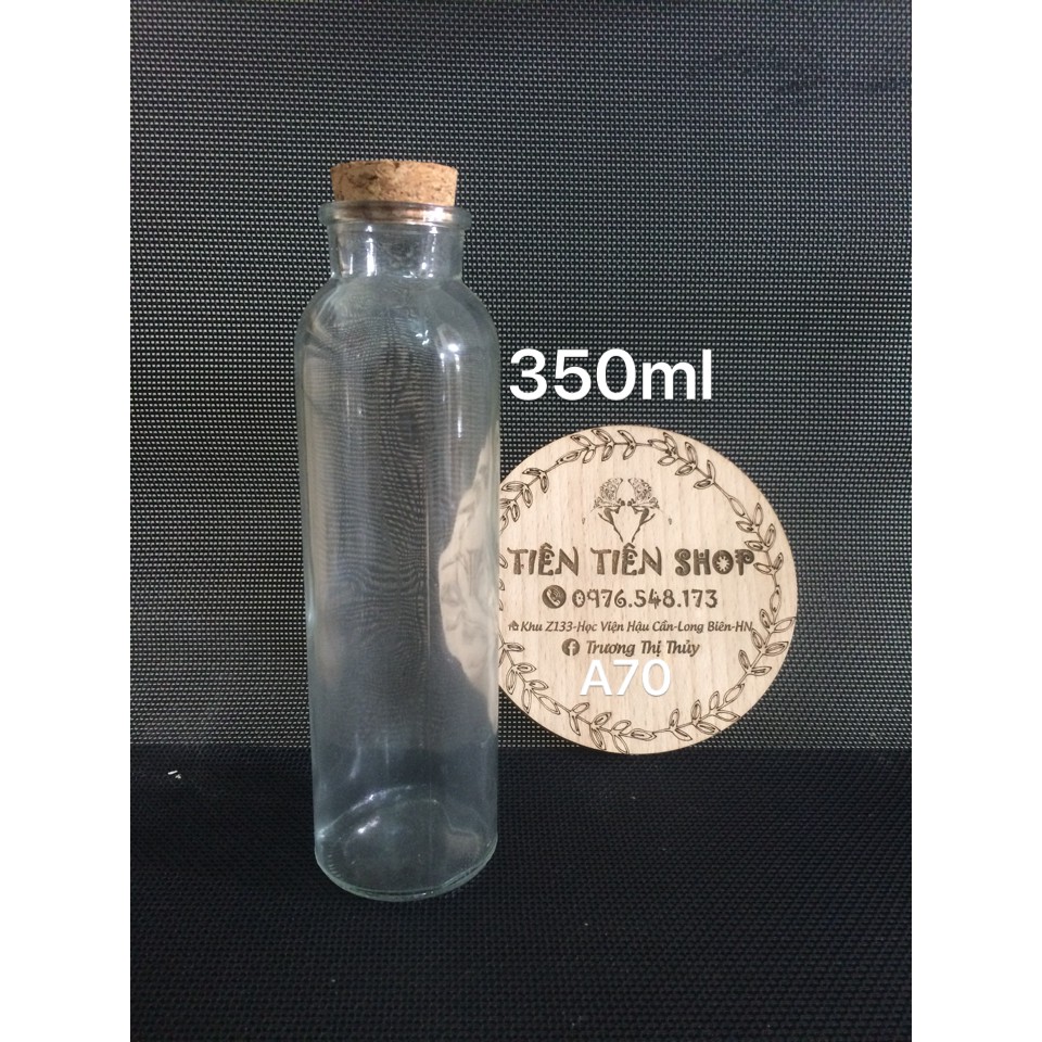 Chai thủy tinh nút gỗ 350ml