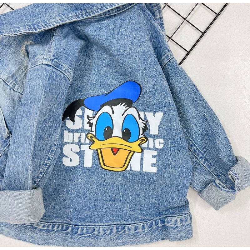 Áo khoác bò túi gấu hottrent cho bé/ áo khoác jean cho bé size 10-20kg