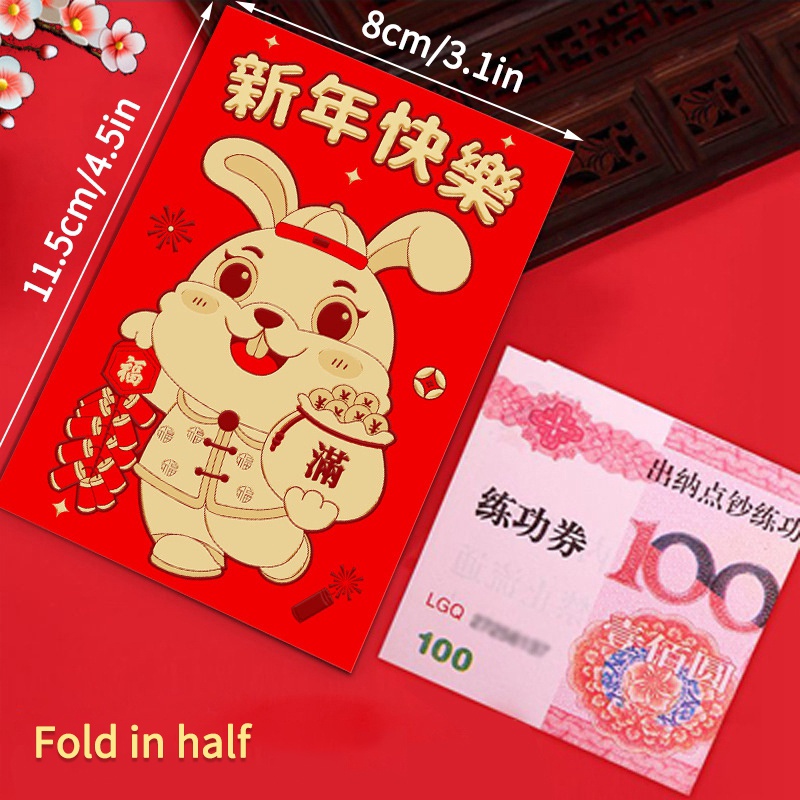 Set 6 Bao Lì Xì Đỏ Angpao CNY Phong Cách Trung Hoa Sáng Tạo Dành Cho Năm Mới