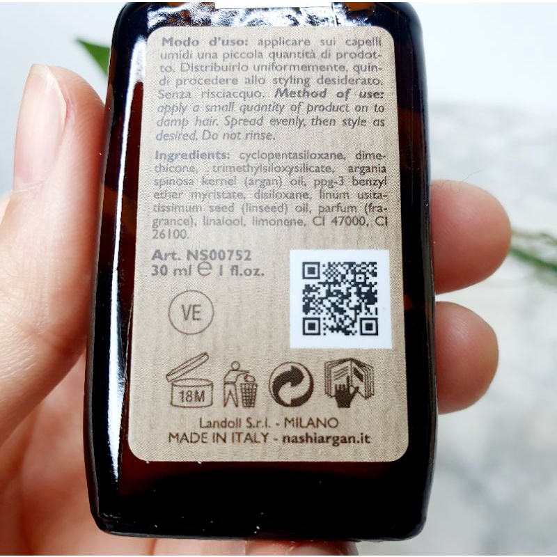 Tinh dầu thiên nhiên Nashi Argan oil 30-100ml Phục hồi tóc hư tổn