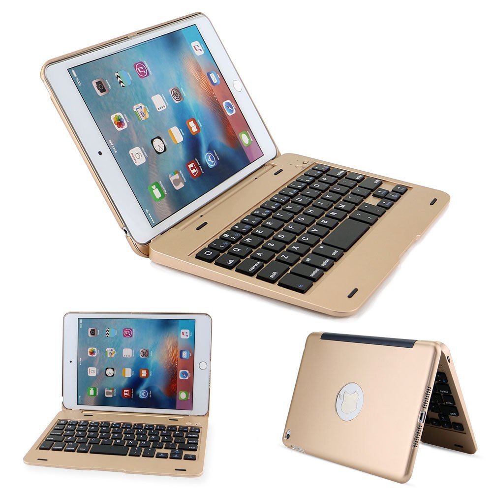 Bao da kiêm bàn phím Bluetooth iPad mini 4 (Gold)