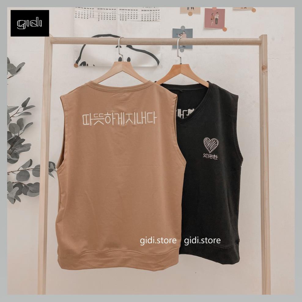 Áo Gile Heart Nam Nữ Unisex cổ tim vải thun da cá tici ❤️  màu Nâu/ Trắng/ Đen  ྇