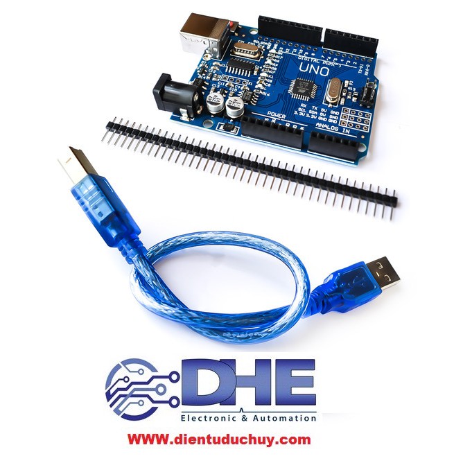 MẠCH ARDUINO UNO R3 CHIP DÁN - CHIP GIAO TIẾP USB CH340G (ĐÃ BAO GỒM KÈM CÁP LẬP TRÌNH USB)