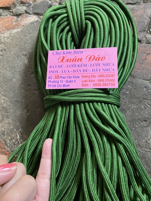 DÂY DÙ TRÒN XANH 6mm 1 Bó 1 Ký  Tầm 70 Mét
