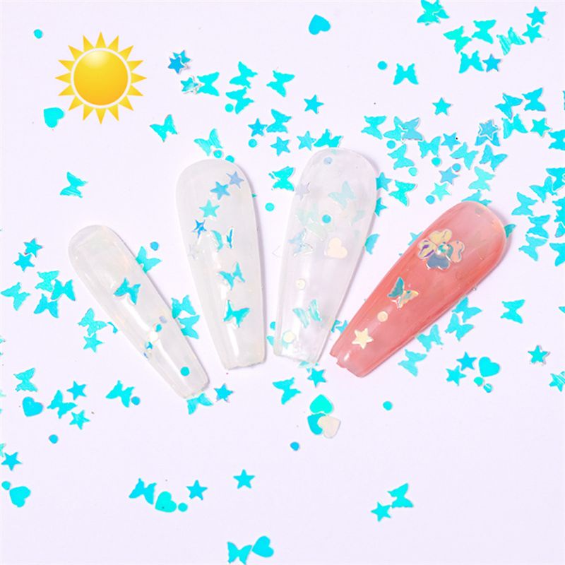 Hạt Kim Sa Dạ Quang Bằng Nhựa Acrylic Dùng Trang Trí Móng Tay DIY