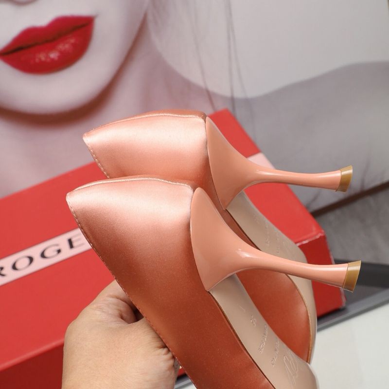 giày cao gót nữ mũi nhọn đính đá gót 8,5cm Roger Vivier