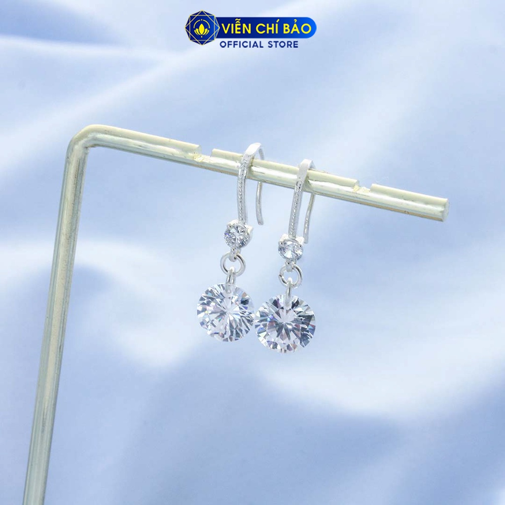 Bông tai bạc nữ đá pha lê chất liệu bạc 925 thời trang phụ kiện trang sức nữ Viễn Chí Bảo B400527