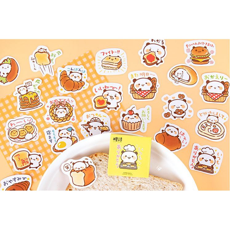 Bộ 46 Sticker Đầu Bếp Gấu E104