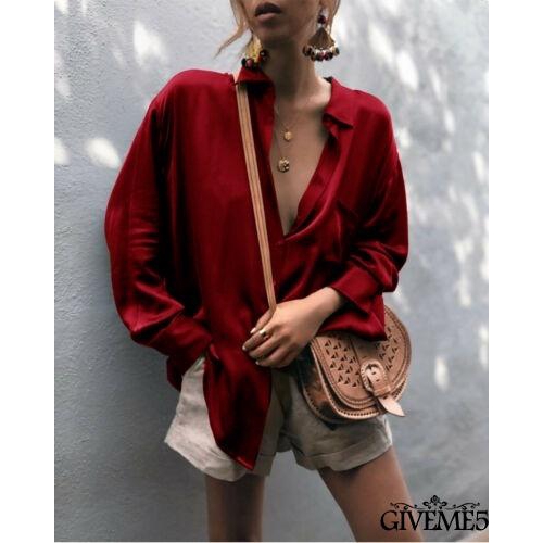 Áo sơ mi tay dài cổ bẻ cài nút phong cách Hàn dành cho phái đẹp