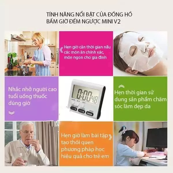 Đồng hồ bấm giờ đếm ngược thời gian thể thao điện tử mini bỏ túi V3 nhỏ gọn 2020