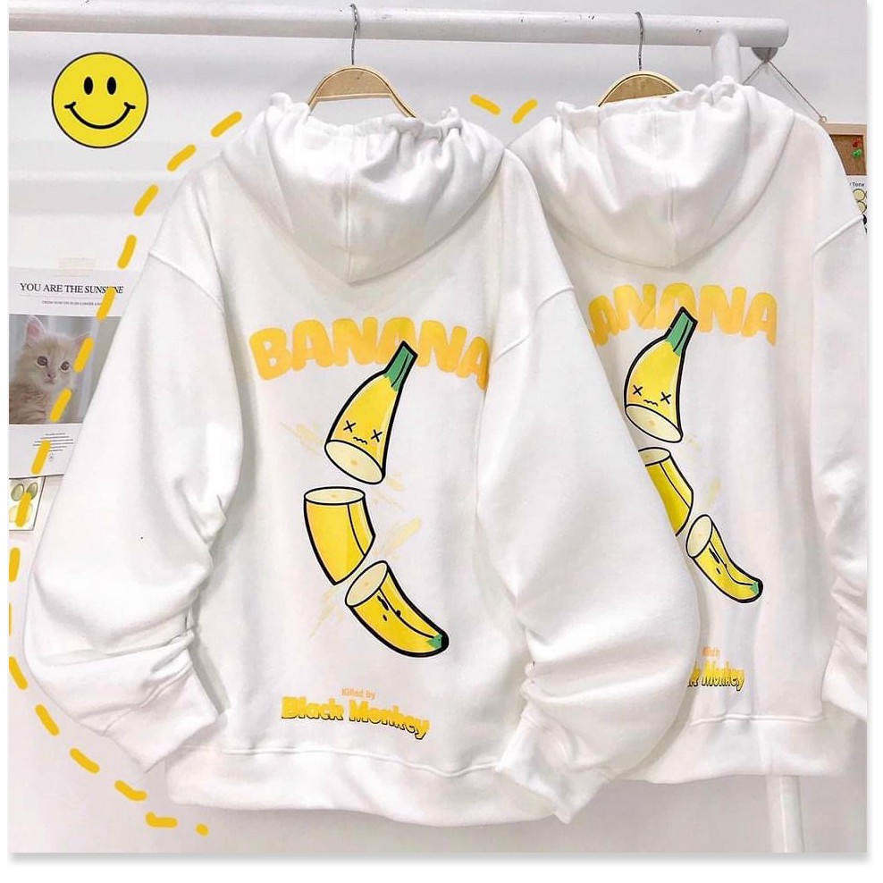 Áo hoodie, áo khoác thun nỉ CHUỐI BANANA nỉ bông ulzzang nam nữ unisex form rộng dây kéo zip dày giá rẻ đẹp | BigBuy360 - bigbuy360.vn