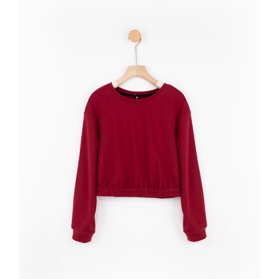 Áo nỉ crop basic chun gấu 1LSW1001 ADORE DRESS