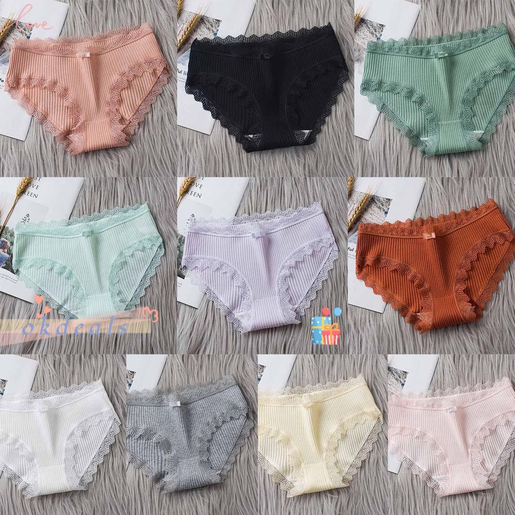 Quần Lót Cotton Mềm Mại Phối Ren Gợi Cảm Thoải Mái