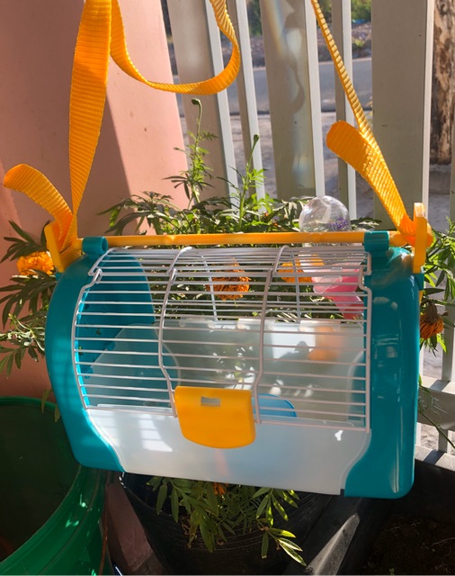 Giỏ đeo đi chơi cho hamster. Túi đeo hamster/Sóc (loại lưới sắt thoáng khí)