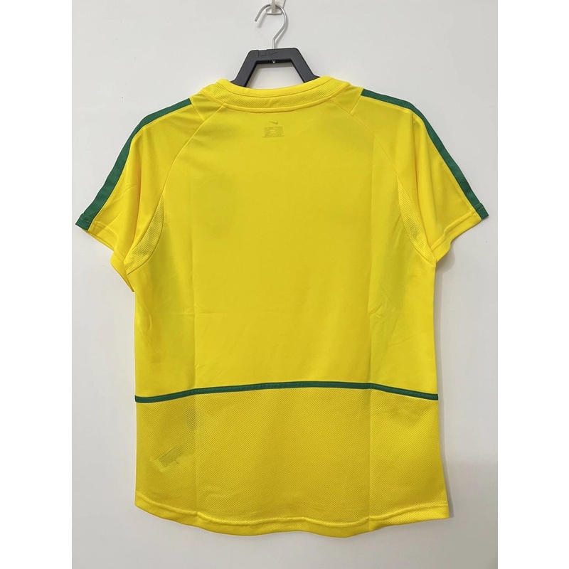 Áo Thun Thể Thao Bóng Đá Nhanh Khô Kiểu Retro Brazil 2002