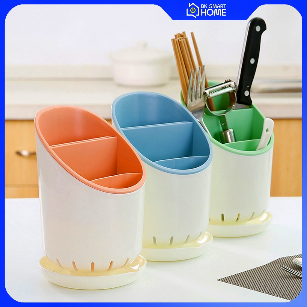 Ống Đựng Đũa, Muỗng, Thìa Bằng Nhựa Có Lỗ Thoát Nước Khô Ráo - Khay Đựng Muỗng Đũa Thoát Nước Tốt