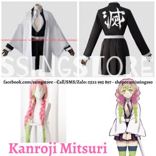 Set COSPLAY nhân vật Kanroji Mitsuri trong Anime Kimetsu Yaiba Zenitsu ( Hàng order )